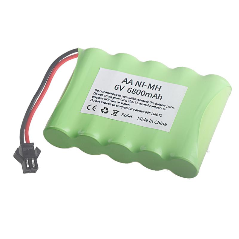 (SM PLUG) 6V 6800mAh NiMH Battery with USB Charger For Rc Toys Cars Tank Truck Robot Boats AA Ni-MH 6v Rechargeable Battery Pack