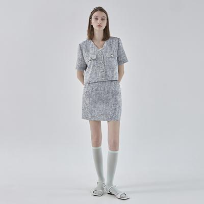 Atelier Nine Print Setup Tweed Mini Skirt (Sk-4803)