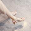 061-5 Low-heeled women's small sandals women's summer evening temperament French small heels 2025 explosion