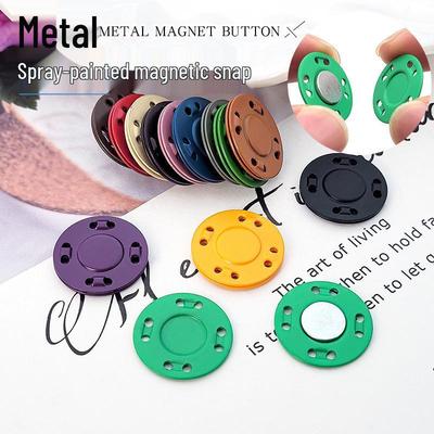 Fivela Magnética Colorida de Metal Costurada à Mão para Casacos, Jaquetas ou Bolsas