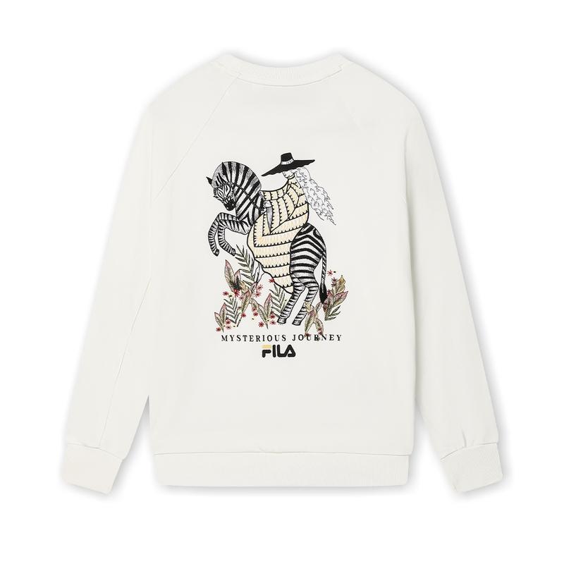 New FILA Sweatshirt Women's Cloud White F11W438203FWT