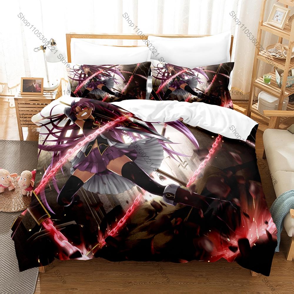 Puella Magi Madoka Magica Duvet Cover + 2 Pillowcases, Magical Girl Anime Print Bedding Set Soft Fabric for Fans Decor & Gifts