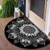 1Pcs Mandala Semi Circle Welcome Doormat Non-Slip for Outdoor Patio Porch Kitchen Bathroom Entryway Floor Mat