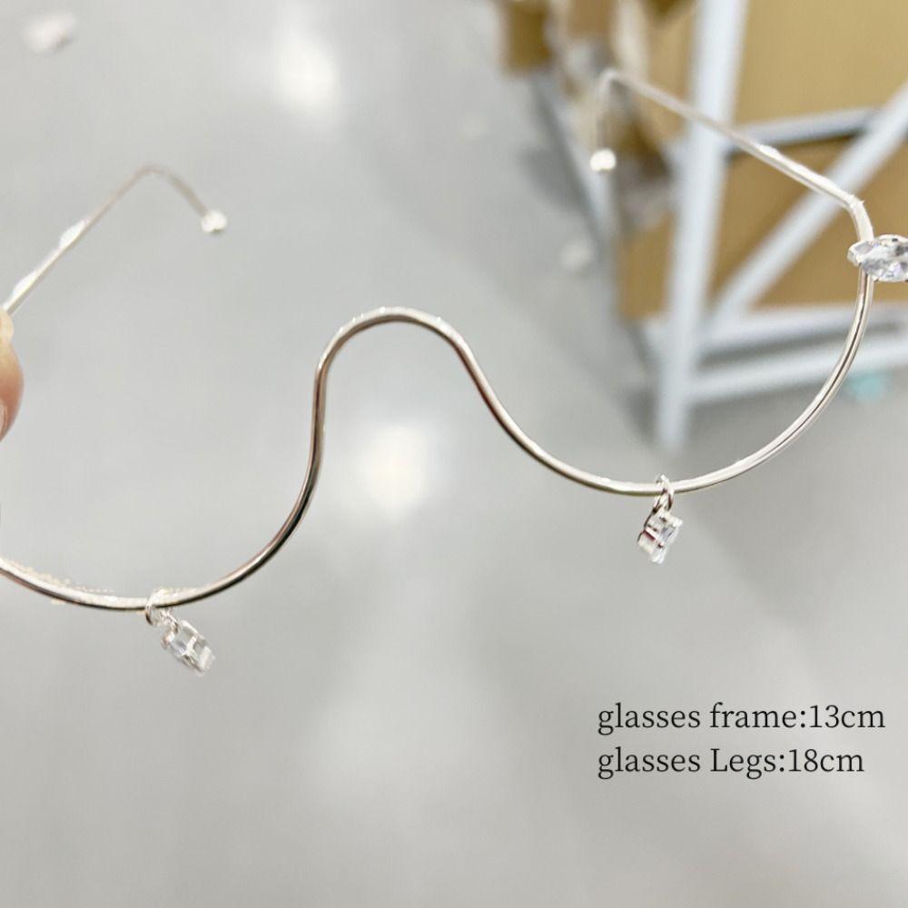 Chain Rhinestone Luxury Eyeglasses Frames Water Drop Zircon Half Frame Glasses Eyewear Decoration