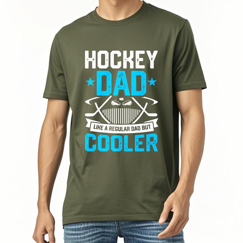 Big Size Summer For Her Tshirt Hockey Dad Like Regular Dad But Cooler Short Sleeve Printed Crew Neck Tshirt Cotton Top Tees