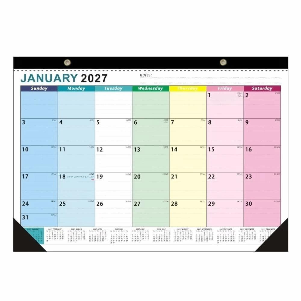 Daily Planning 2027 Wall Calendar Waterproof Cover Monthly Schedule Planner School Office 2027 Wall Calendar