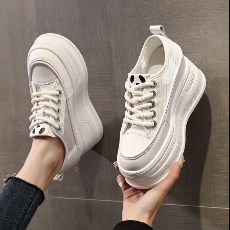 Fujin/8 см массивные кроссовки из натуральной кожи с воздушной сеткой — фото 6