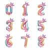 40-inch Gradient Crown Number Balloon for Children's Birthday Decorations - Aluminum Film Balloon