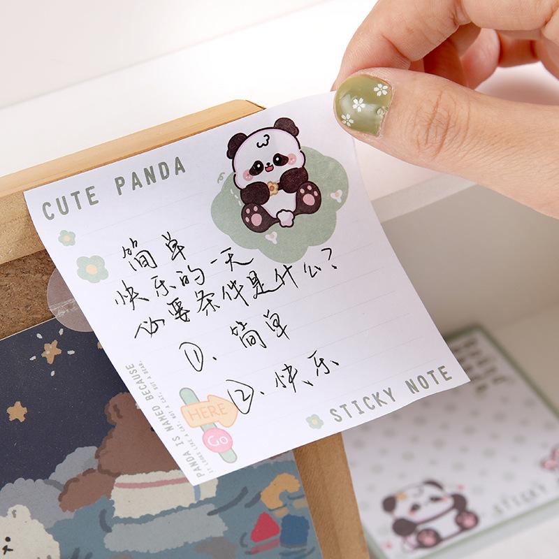 1Pc Cute Panda Alien Notes Student Notes Hand Account Stickers Girl Heart N Times Stickers Office School Supplies Holiday Gift Novelty Stationery