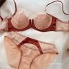 Summer Women Underwear Sexy Lace Deep V Push Up Bra Set Comfortable Underwie Bralette Female Plus Size Thin C D E Cup Lingerie