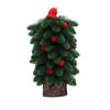 Tower Shaped Christmas Tree Ornaments Wooden Base Lifelike Artificial Christmas Tree Reusable Christmas Decorations