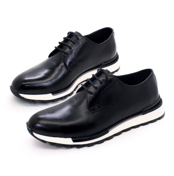 Fashion Mens Sneakers Genuine Leather Lace-Up Comfortable Daily Oxford Casual Shoes for Men Outdoor Walking Flat Footwear a33