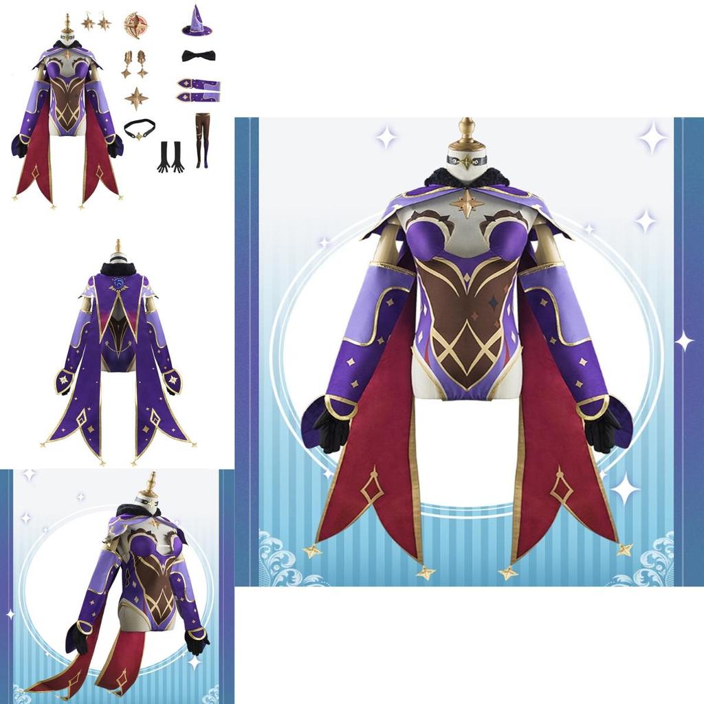 Mona Cosplay Costume Full Sets Handmade Custom Made High Elasticity