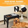 Elevated Dog Feeder Bowls Adjustable Raised Stand with 2 Stainless Steel Bowls and 1 Slow Feeder for Small Medium Large Dogs