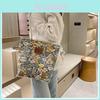 Cute Cartoon Cat Pattern Women Casual Large Capacity Canvas Bag For Daily Use And Street Fashion