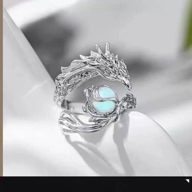 Galaxy Star Dan Heng Drinking Moon Theme Ring Retro Style Exquisite Second Dimensional Animation Versatile Ring Niche Design