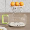 Splash-proof Vegetable Drain Basket Foldable Handle Fruit Drainer Container  Kitchen Organizer