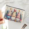 baizihuahu Cosmetic Storage Bag, with Black Zipper Smooth Opening, Thick Wear-Resistant Canvas Pouch, Christmas Pattern Printed Multipurpose