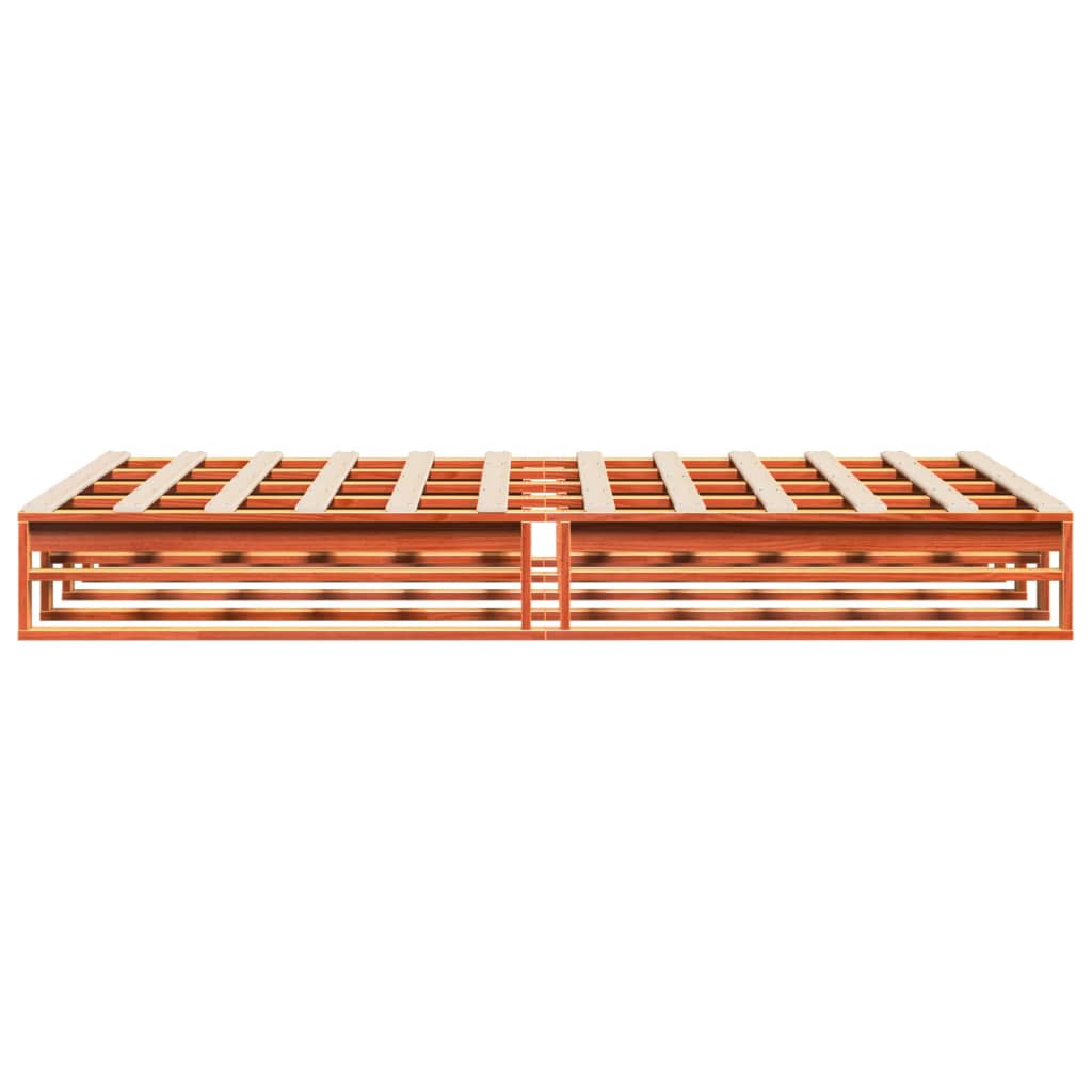 Vidaxl Bettgestell Ohne Matratze, Wachsbraun, 140X190 Cm, Massivkiefer