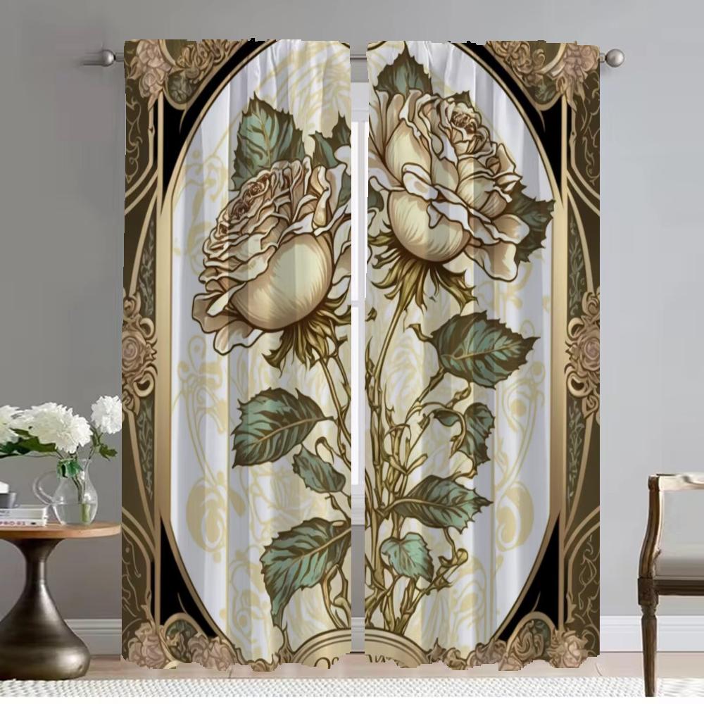 Halloween Dekoration Mucha Heiminnenraum Vorhänge 2 Stück Tüll für Schlafzimmer Verdunkelungsvorhang Vorhänge Kinderzimmer Raumteiler