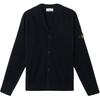 Logo Single-Breasted V-Neck Long Sleeve Knit Sweater Men Sweater Black K1S1551000-23S00B4-V0029