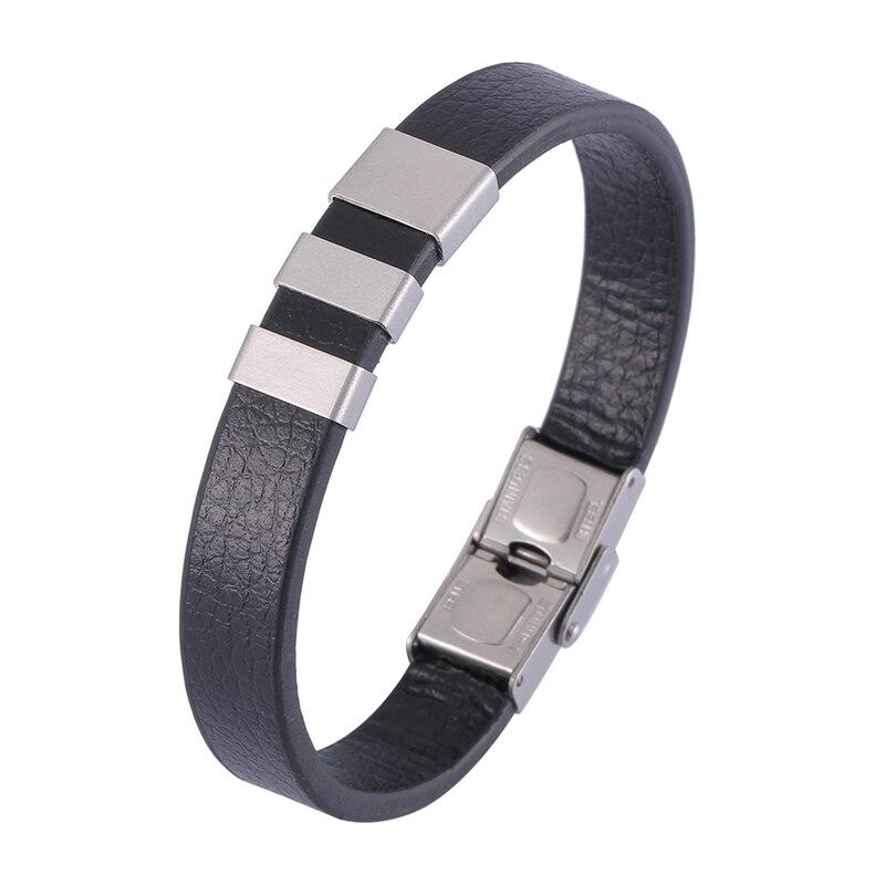 Bracelet Leather Charm Fine Men Clasp Vintage Bangles Mens Jewelry
