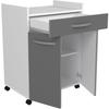 OSLO 60 Cm Serving Trolley - 1 Drawer and 1 Door - L 60 X D 44 X H 81 Cm - Glossy Grey Colour - EKIPA