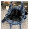Waschene Denim Sling Bag für Damen, Große Kapazität, Einzelne Schultertasche