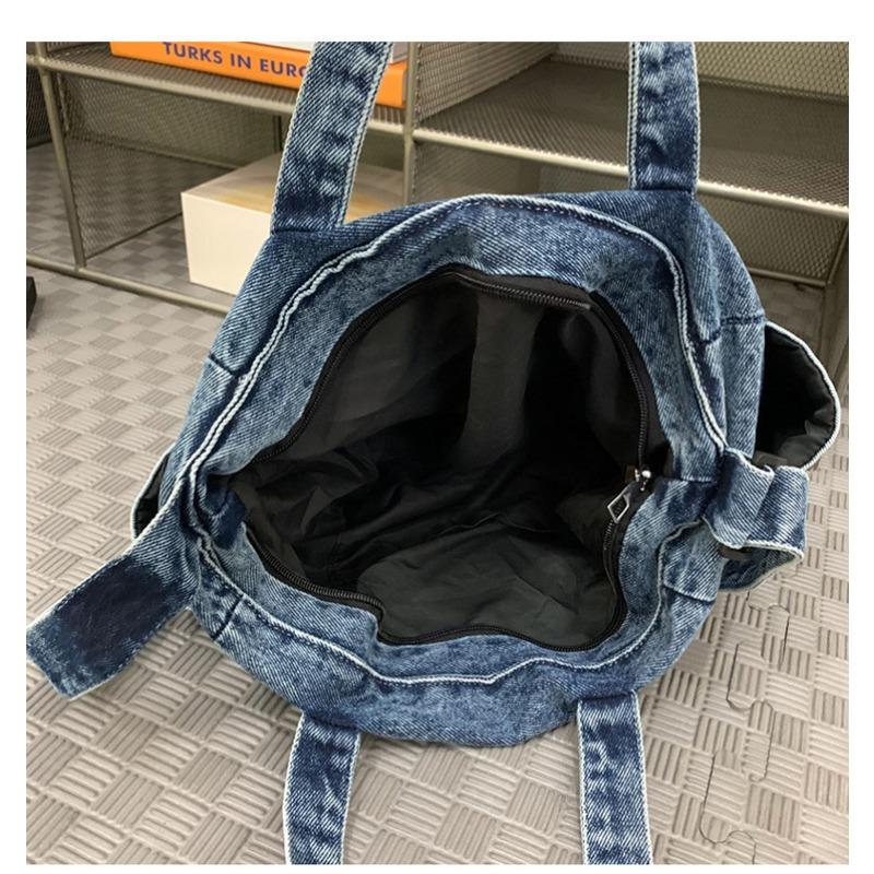 Waschene Denim Sling Bag für Damen, Große Kapazität, Einzelne Schultertasche