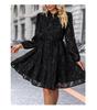 European and American Elegant Retro Lace Long Sleeve Dress - Multicolor Spring & Autumn Style