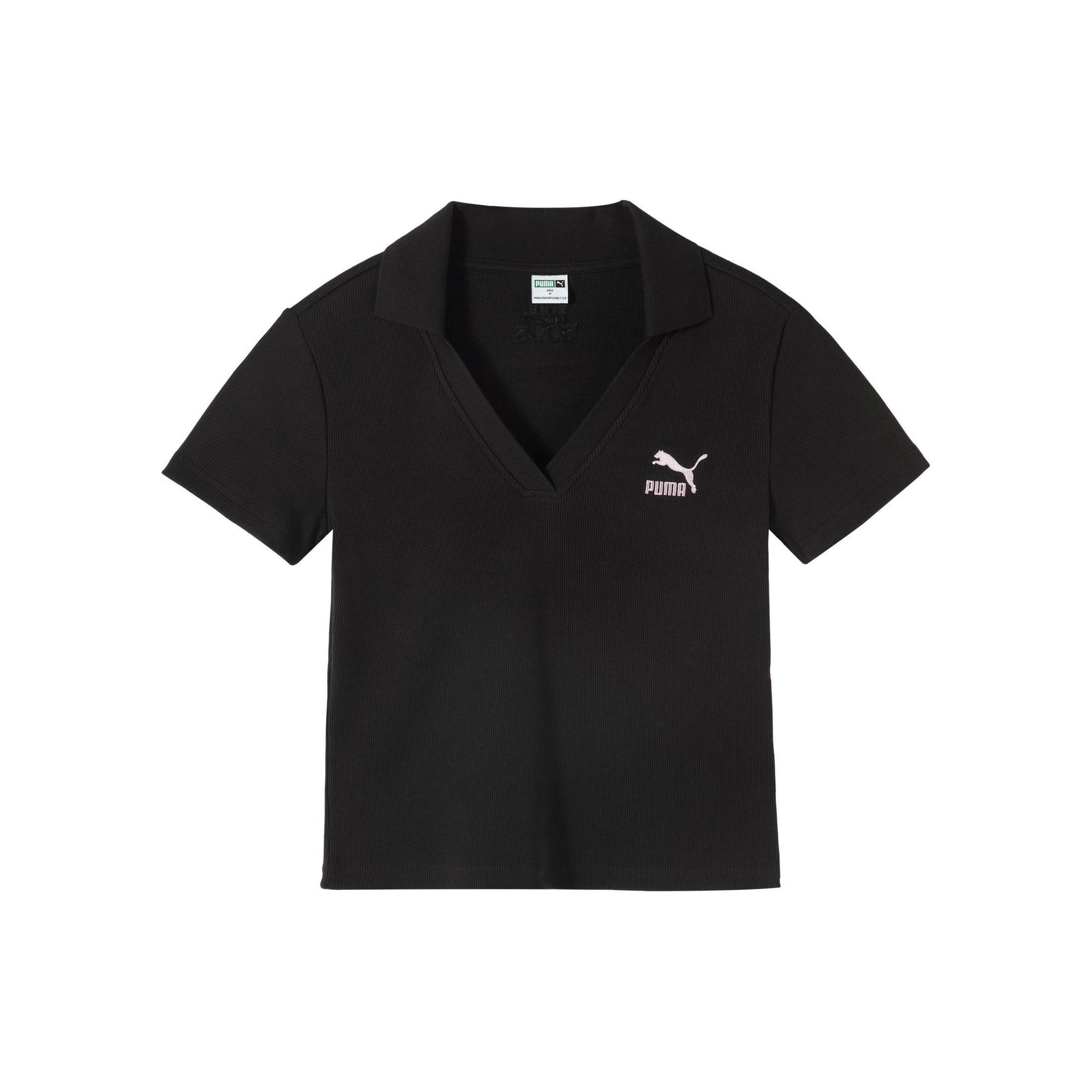 (WMNS) PUMA Logo Polo Shirt  Black  Women s 626863-01 S