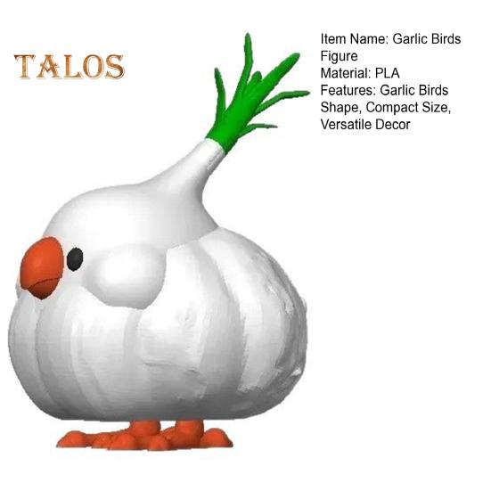 Garlic Birds Ornament 3D Printed PLA Material Mini Figurine Colorful Coffee Table Ornament Home Accessories