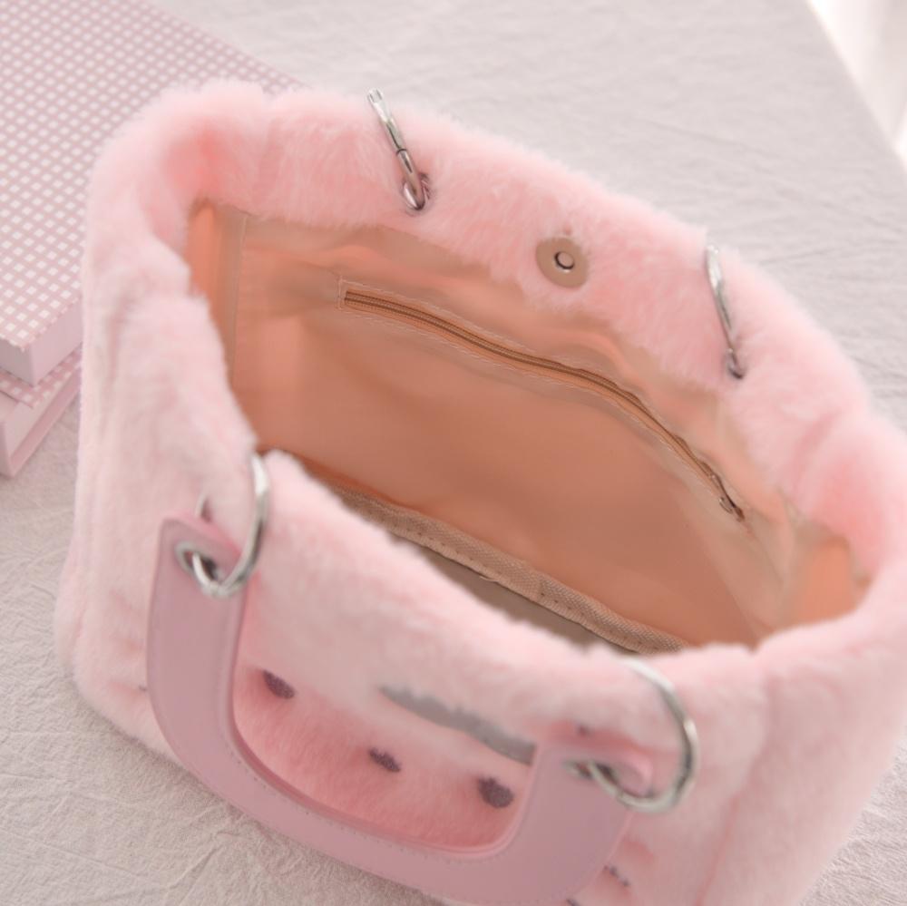 Kawaii  Anime Plush Plushies Shoulder Bag Handbag Crossbody Plush Backpack Makeup Pouch Women For Present Tote Bag