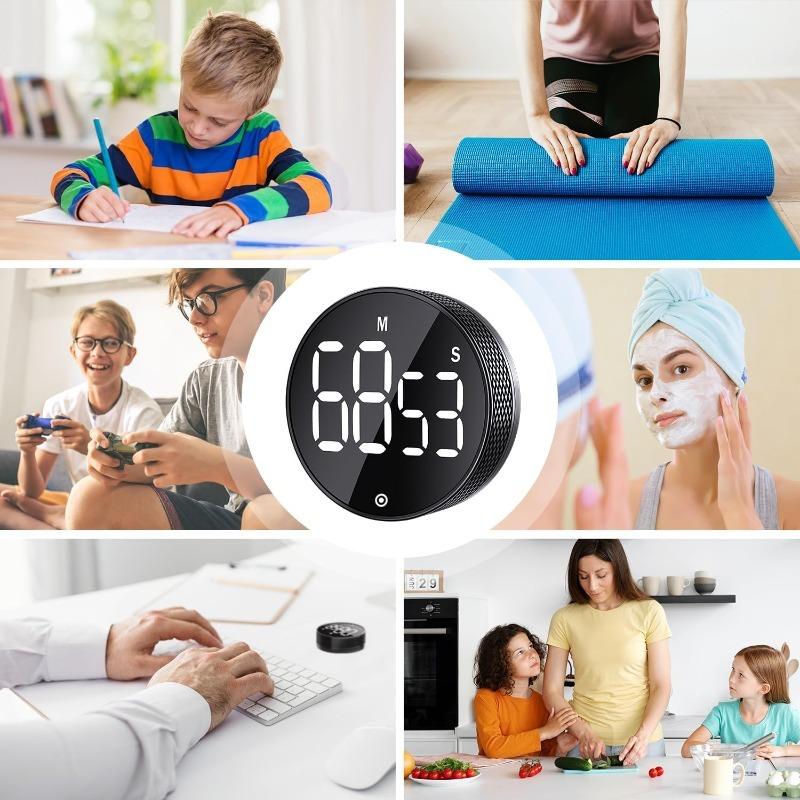 Digital Magnetic Kitchen Timer Manual Countdown Rotation Timer Mechanical Cooking Timer Cooking Shower Stopwatch