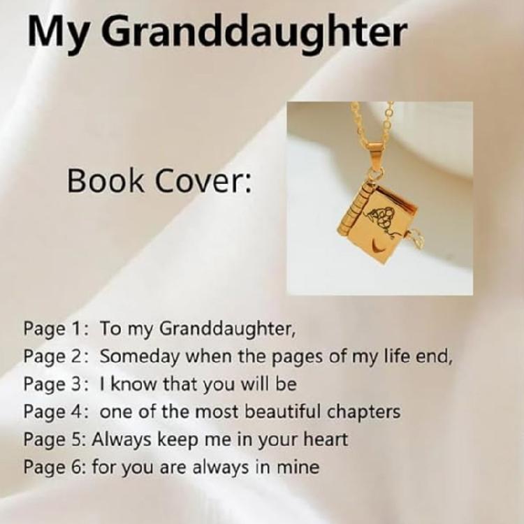 Buch Inspiriertes Graviertes Halsband Für Enkelinnen Nachdenkliches Geschenk Von Oma Titanstahl Halskette