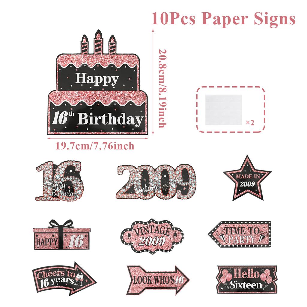 Black Gold Birthday Decor Rose Gold Birthday Party Sign Party Decorations Happy 18th 30th 50th Birthday Party Decorations Signs