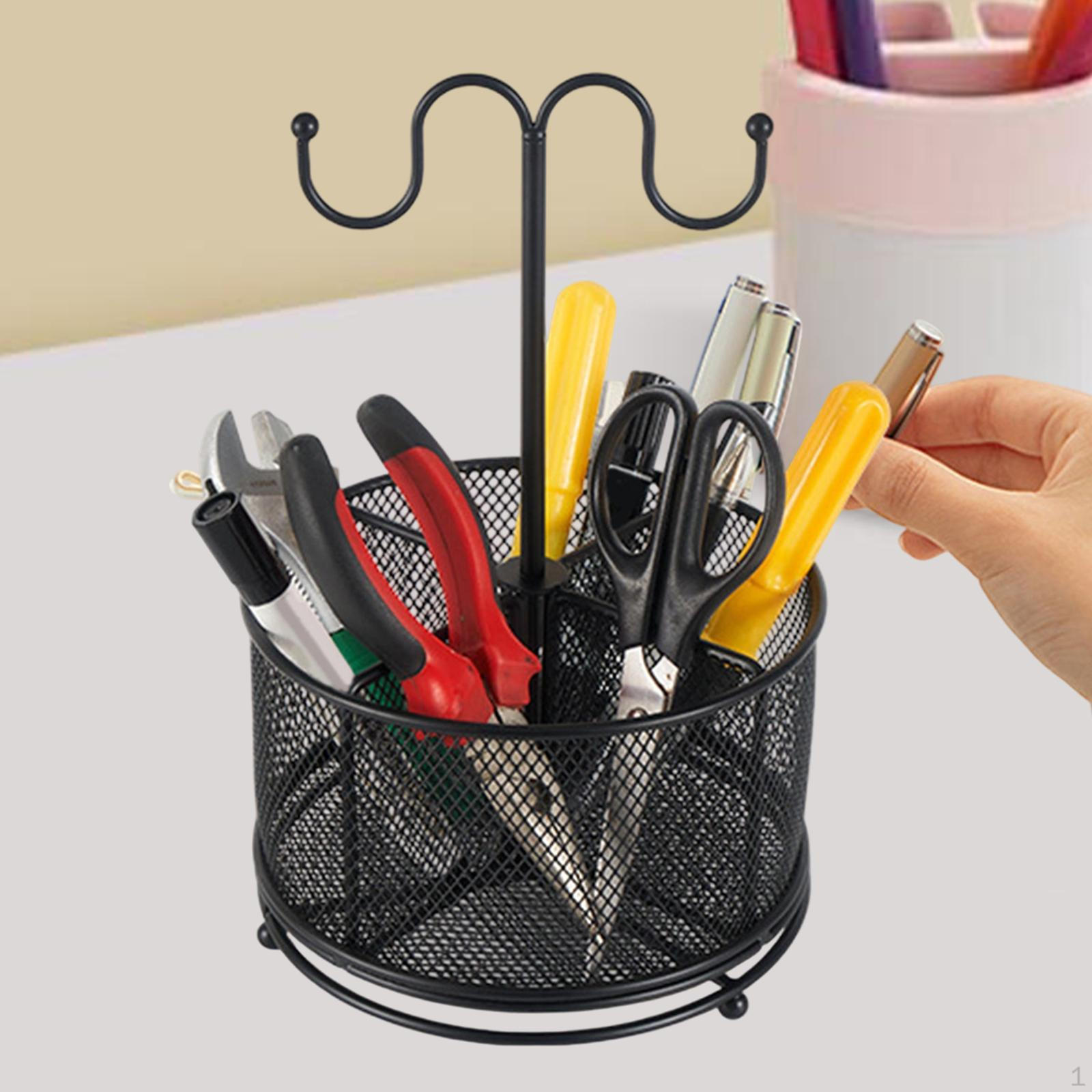 

Rotating Pen Holder Desktop Stationary Organizer Basket Colored Pencil for Classroom