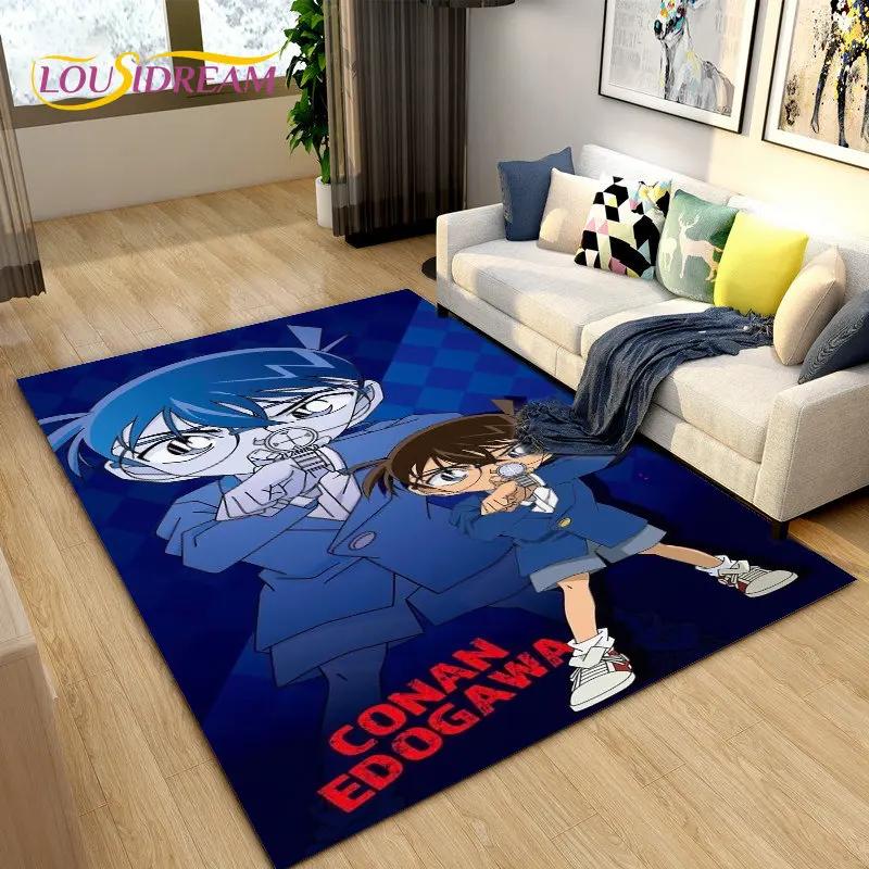 Detective Conan Cartoon Anime Area Rug,Carpet Rug for Living Room Bedroom Sofa Doormat Decoration, Kids Play Non-slip Floor Mat