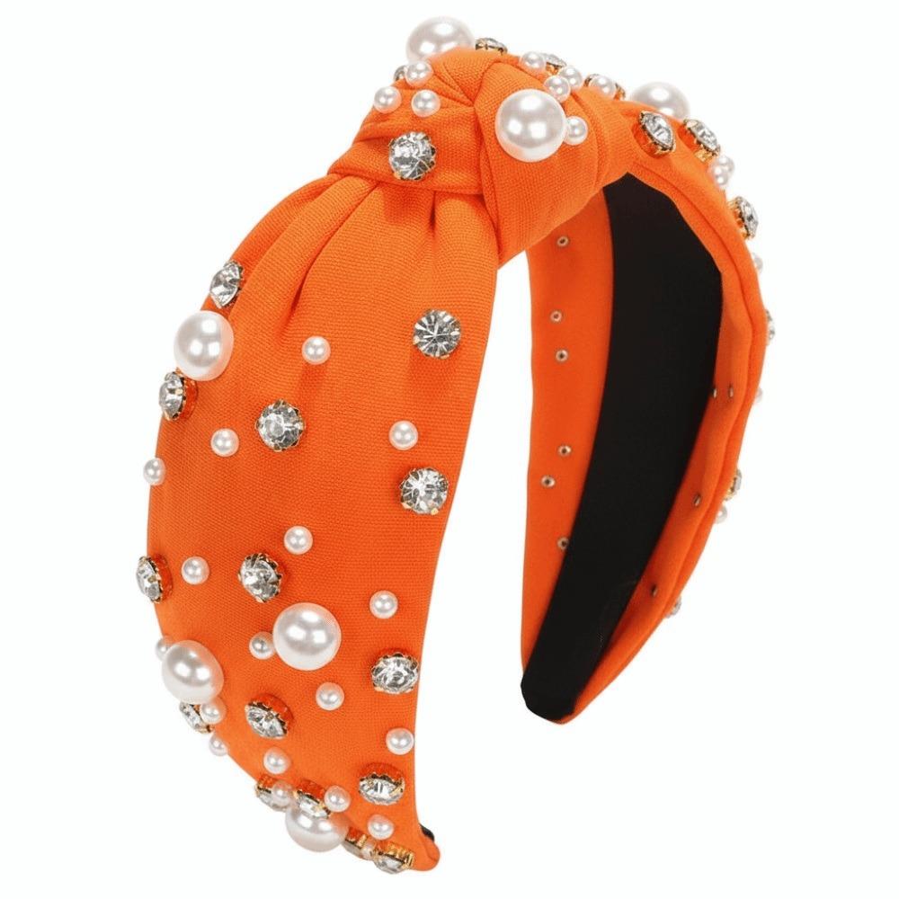 Luxury Twist Wide Edge Hairband Diamond Pearl Knotted Headband Pearl Headband  Trendy Headband