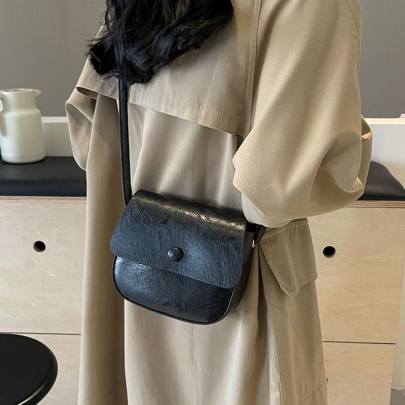 Schlichtheit Trendige Satteltasche Damen PU-Leder Umhängetasche Einfache Uni-Farben Messenger Bag Designer Handtaschen KTY