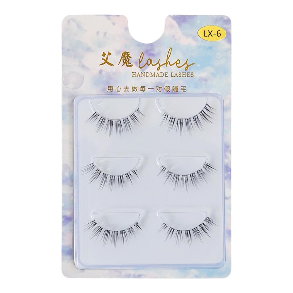Fluffy Thick Cat Eye Eyelashes Natural Fake Lashes Handmade False Eyelash  Women's Beauty