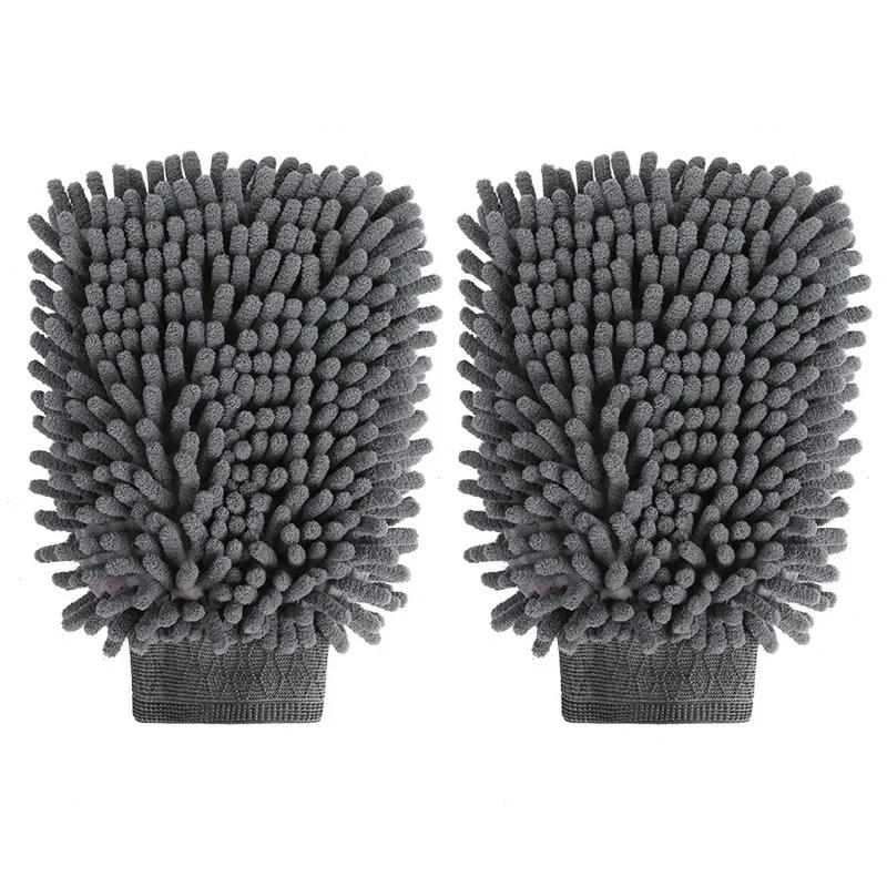 1/2pcs Microfiber Car Wash Gloves Auto Single-Side Ultra Absorbent Wash Car Sponge Scratch Free Microfiber Car Cleaning Tool