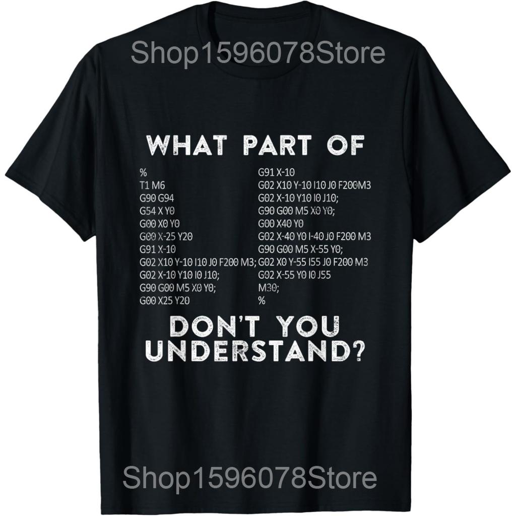 Funny Run Cnc Programmers Machinist Engineer Code G28 T Shirts Men Cotton Humor Tee Shirt Short Sleeve Unisex Loose Clothing