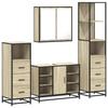 VidaXL Ensemble de meubles de salle de bain 4 pcs chêne sonoma, armoire de salle de bain, armoire de rangement de toilette, 3301271