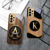 Luxurious emblem letters For Samsung A 01 52S A04 A05S A10 A12 13 22 23 24 36 42 M02 Note 10 20Ultra 8 9 Golden glass phone case