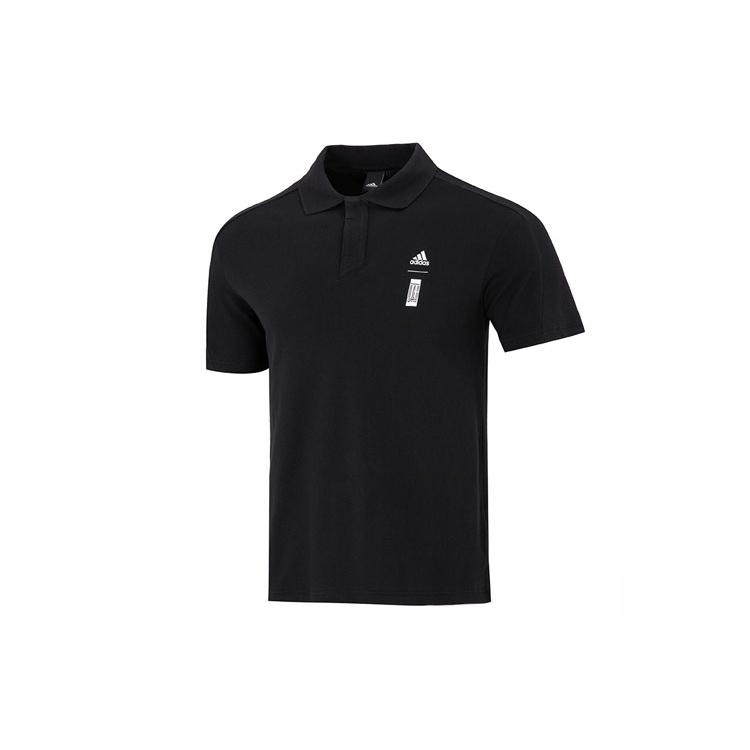 adidas Wj Solid Color Logo Micro Mark Athleisure Casual Sports Short Sleeve Polo Shirt Black Men s HE5164 L