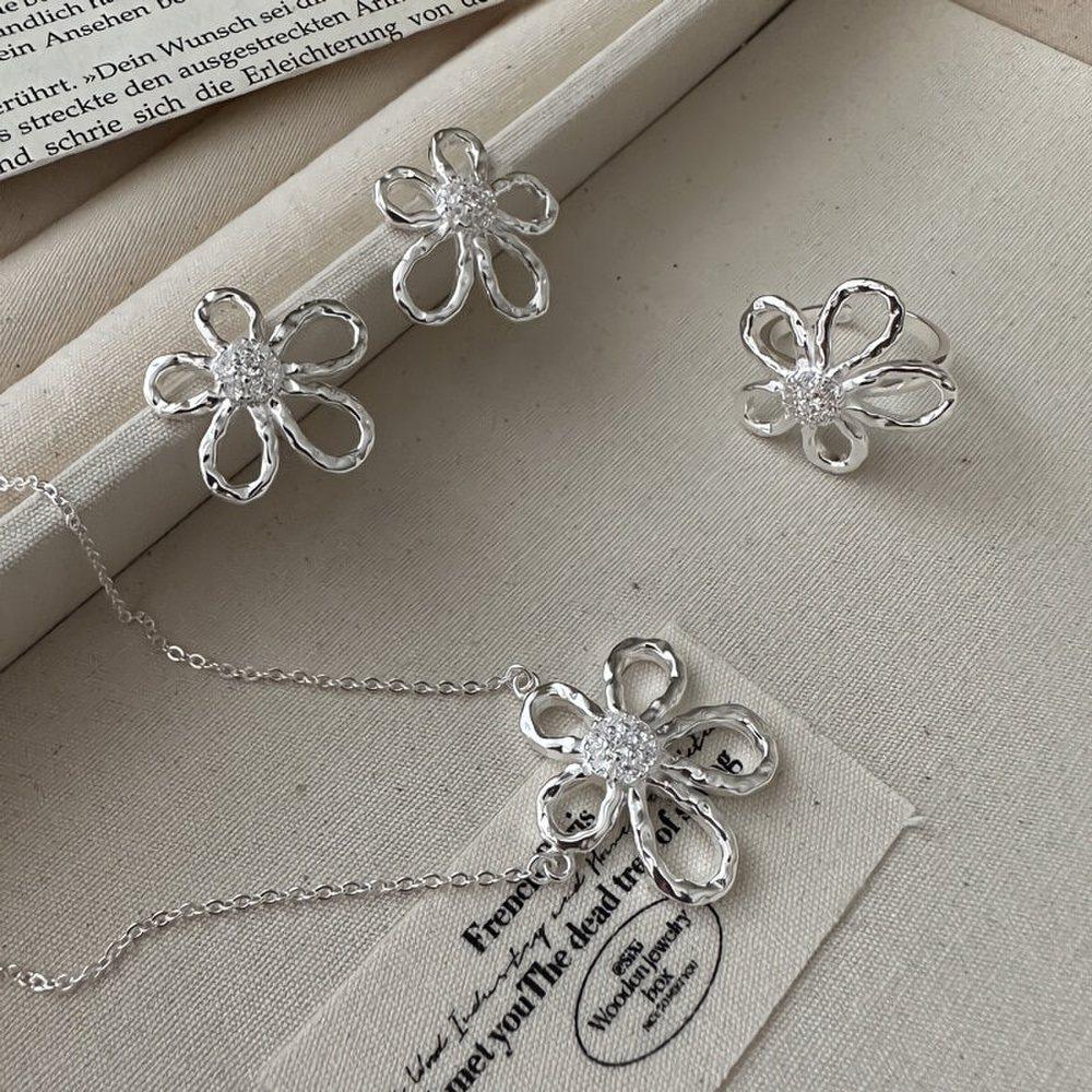 Women's Silver 925 Flower Necklace