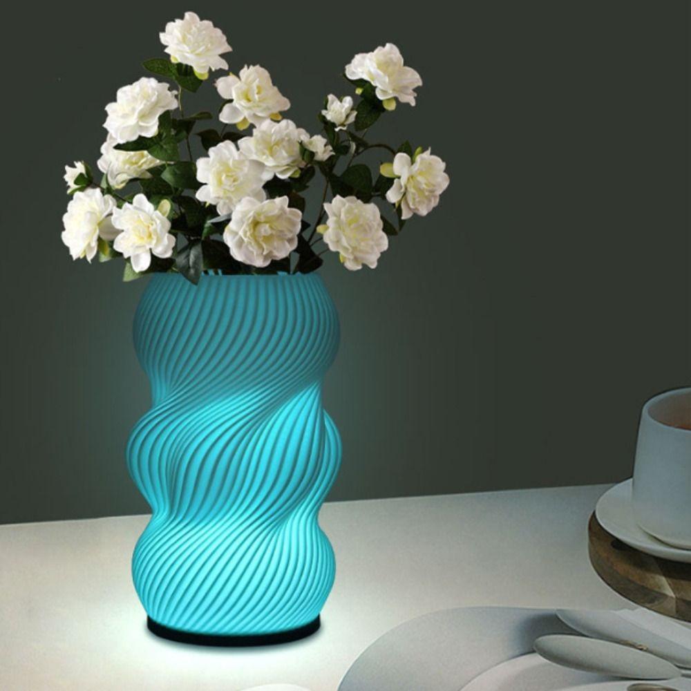 3D Printing LED Desk Lamp Minimalist USB Powered Vase Table Lamp Adjustable Color Temperature Multi-Color Night Light