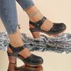 2025 New Ladies Shoes Closed Toe Women's Sandals Hollow Out Summer Retro Casual Plus Size Best Seller Heeled Sandals