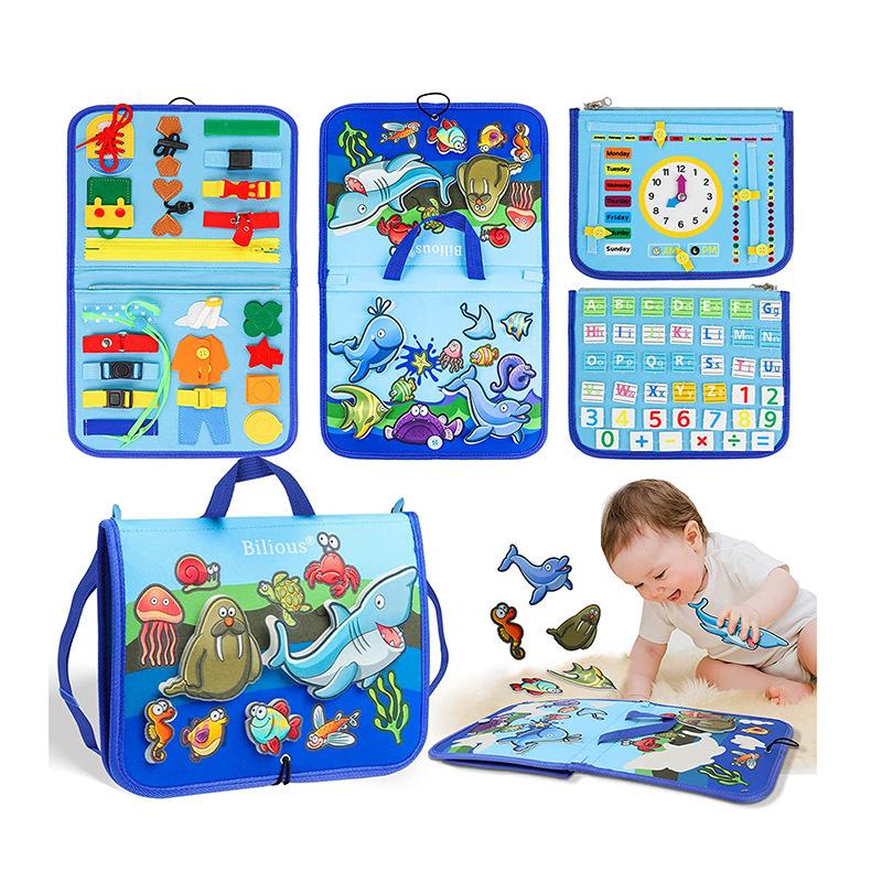 Dressing Early Education Board Children's Learning Felt Busy Board Multifunctional Children's Fun Learning Board Happy Toys